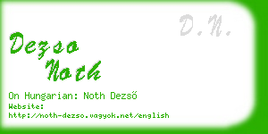 dezso noth business card